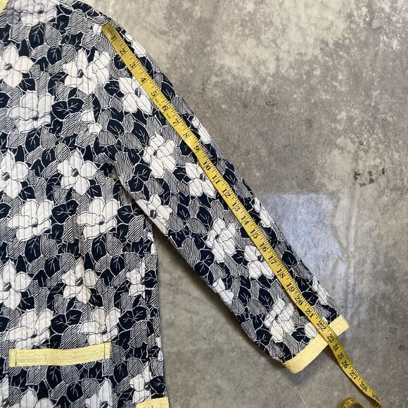 Provence Damour Jacket Womens XL Reversible Cotton Classic Yellow Black Floral - Picture 4 of 12